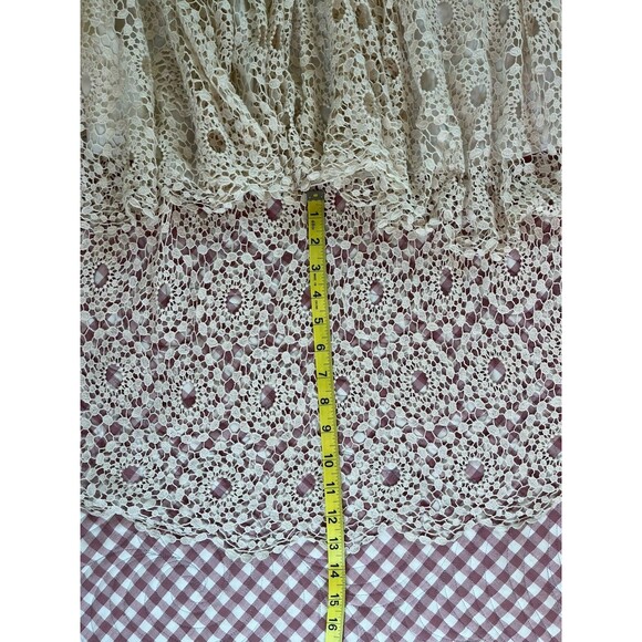 Kite & Butterfly Ivory Crochet Lace Wedding Gown, Train, Deep V, 3/4 Sleeve SZ M - Picture 12 of 16